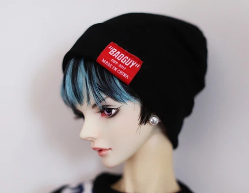 

G10-082 children toy 1/3 1/4 bjd sd doll's props Accessoriess Street casual style black and gray cloth logo knitted hat 1pcs
