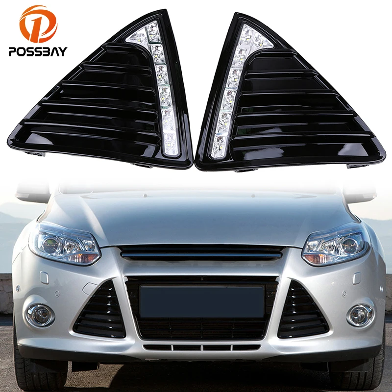 Решетка переднего бампера POSSBAY со светодиодный ными дневными ходовыми огнями ДХО