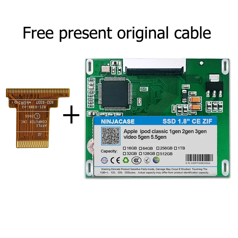 New 128GB 256GB 512GB SSD For Ipod classic 7Gen Ipod video 5th Replace MK3008GAH MK8010GAH MK1634GAL Ipod HDD free tool