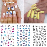 3d butterfly nail art stickers white blue butterflies transfer nail sticker decals sliders for diy nails art decoration manicure