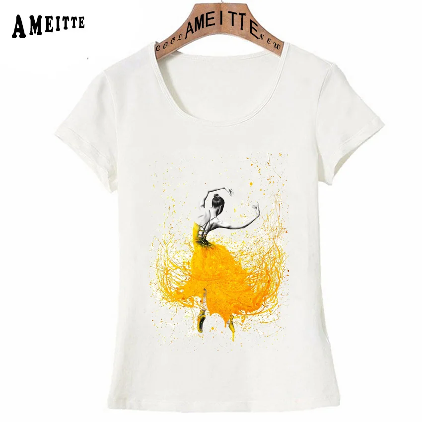 Футболка женская с принтом маргариток венгерский акварельный Топ для балета