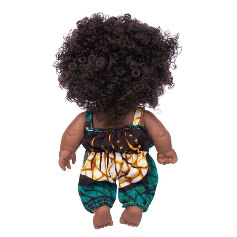

African Black Baby Toy with Curly Hair Christmas Simualtion Cartoon Doll Cute Mini Boys Girls Gift for Children
