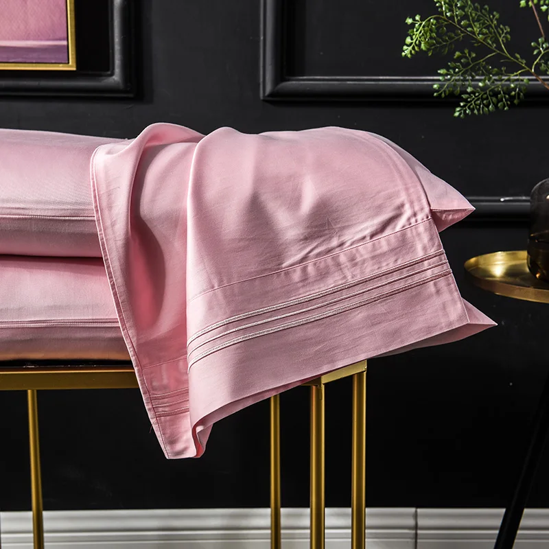 Funda de almohada de algod&oacute;n egipcio para dormir, funda de almohada bordada de buena calidad, cubre almohadas de casa, varios colores disponibles, # sw, 600TC-1