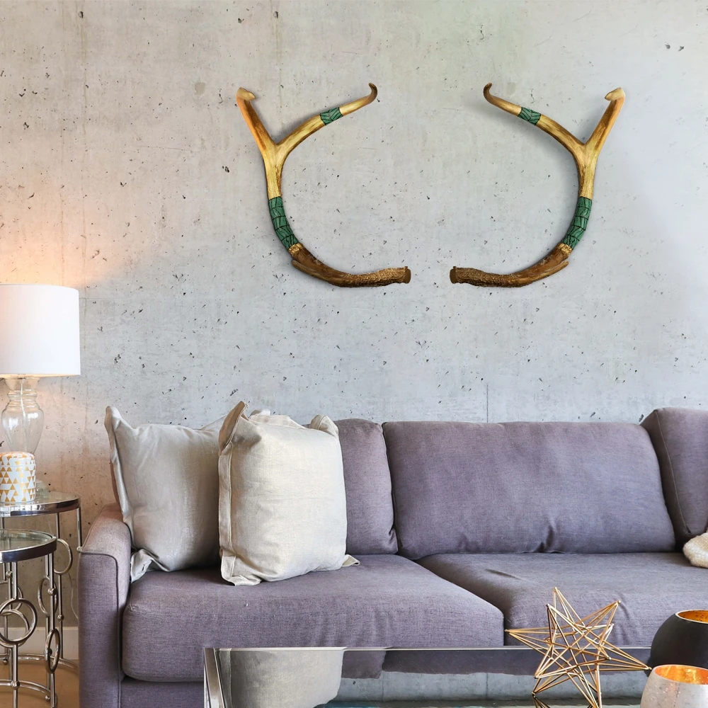 2 стиля рога домашняя скульптура из смолы украшение стен аксессуары Антилопа