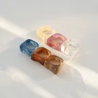 Новинка 2021, корейские разноцветные прозрачные акриловые кольца из смолы, Необычные геометрические прозрачные кольца для женщин и девочек, ювелирные изделия, подарки