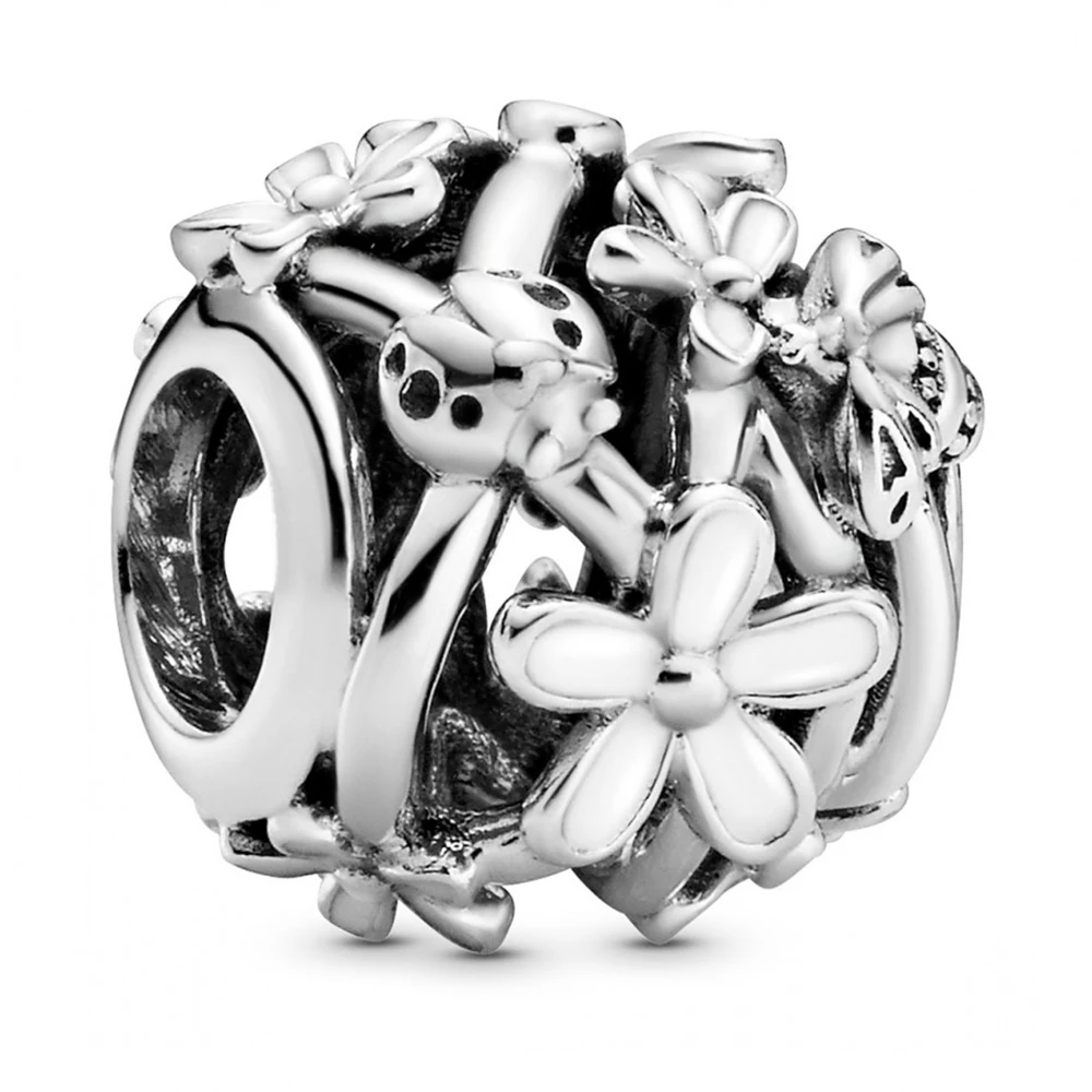 

2020 High-quality 925 Silver DIY Charm Bracelet Flower Daisy Mother Day Gift
