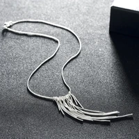 tassels necklace for women 45cm snake chain female necklaces 925 stamp korean fashion jewelry accessories 2022 free shipping