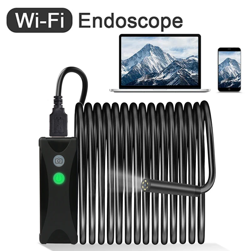 5 мм 1/2/5 м Wi Fi эндоскоп мини камера с мягким кабелем USB бороскоп Инспекционная для