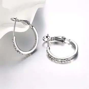 

Environmental protection platinum jewelry round foreign trade earrings E388 LKN18KRGPE389