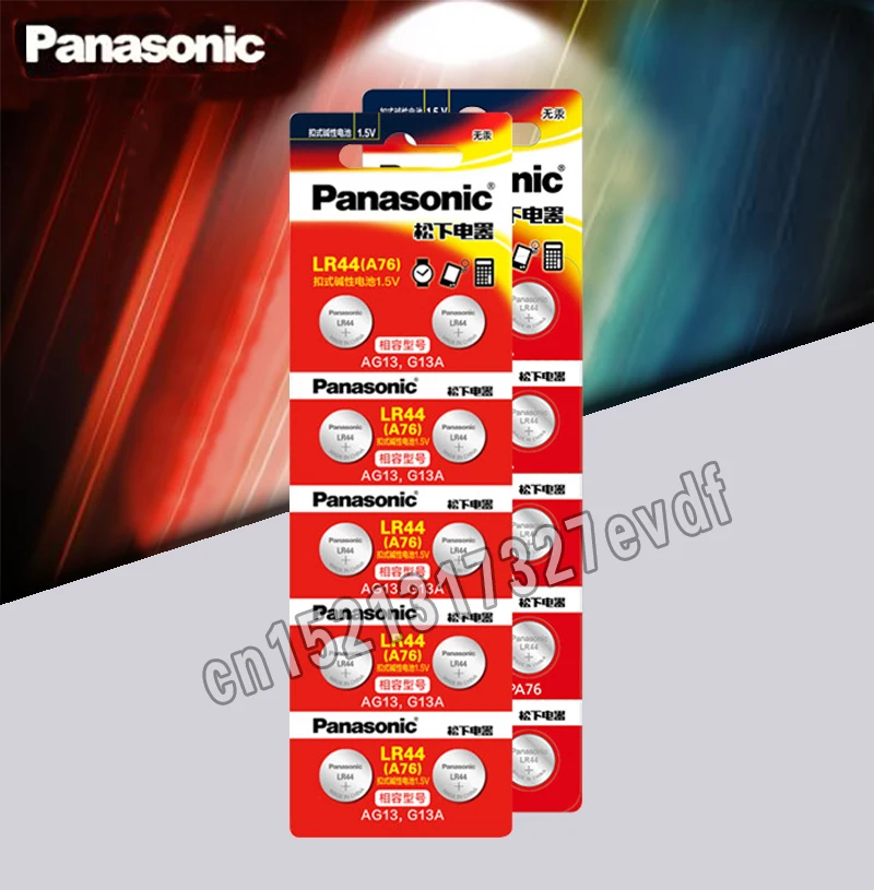 Panasonic 20 шт. 1 5 в кнопочный элемент батареи lr44 литиевые монетные A76 AG13 G13A LR44 LR1154 357A SR44