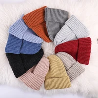 men women autumn winter new candy color cold cap thicken warm vertical stripes elastic knitted beanie hat fashion trend d29