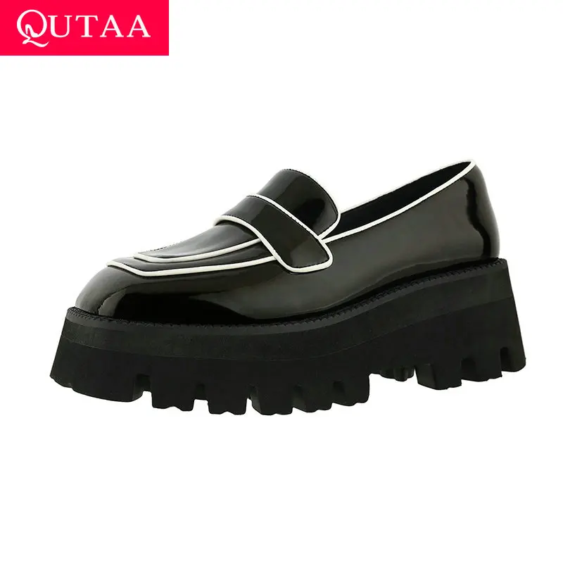 

QUTAA 2021 Women Pumps Summer Fashion Square High Heels Microfiber Round Toe All Match Female Shoes Big Size 34-40