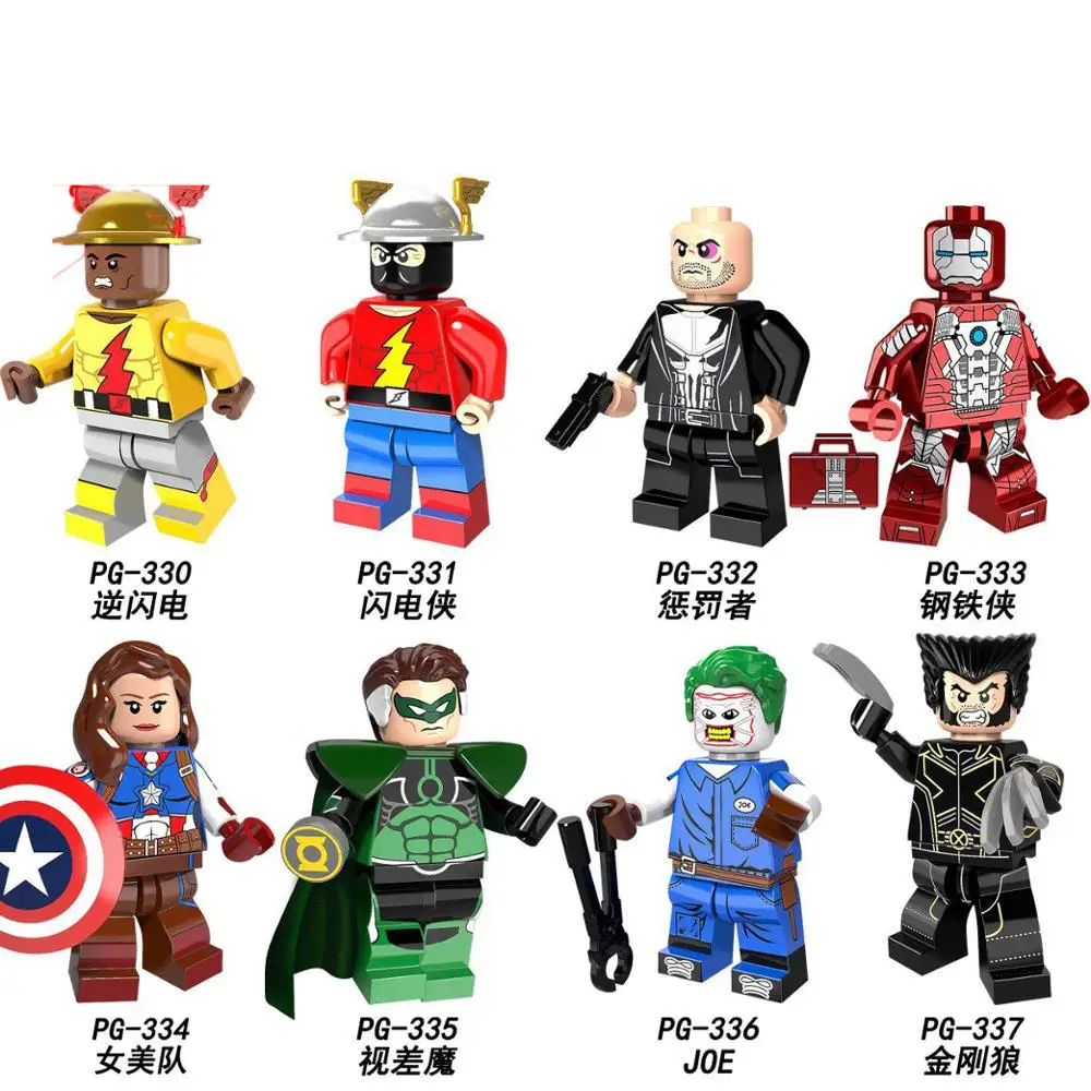 Single Sale Building Blocks Super Hereos Iron Man Female Captain America Reverse Flash Joe Wolverine Figure Children Toys PG8105 | Игрушки и