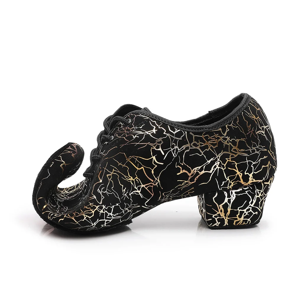 HROYL Новый Обувь для танцев Для мужчин на низком каблуке латинские танцы бальный