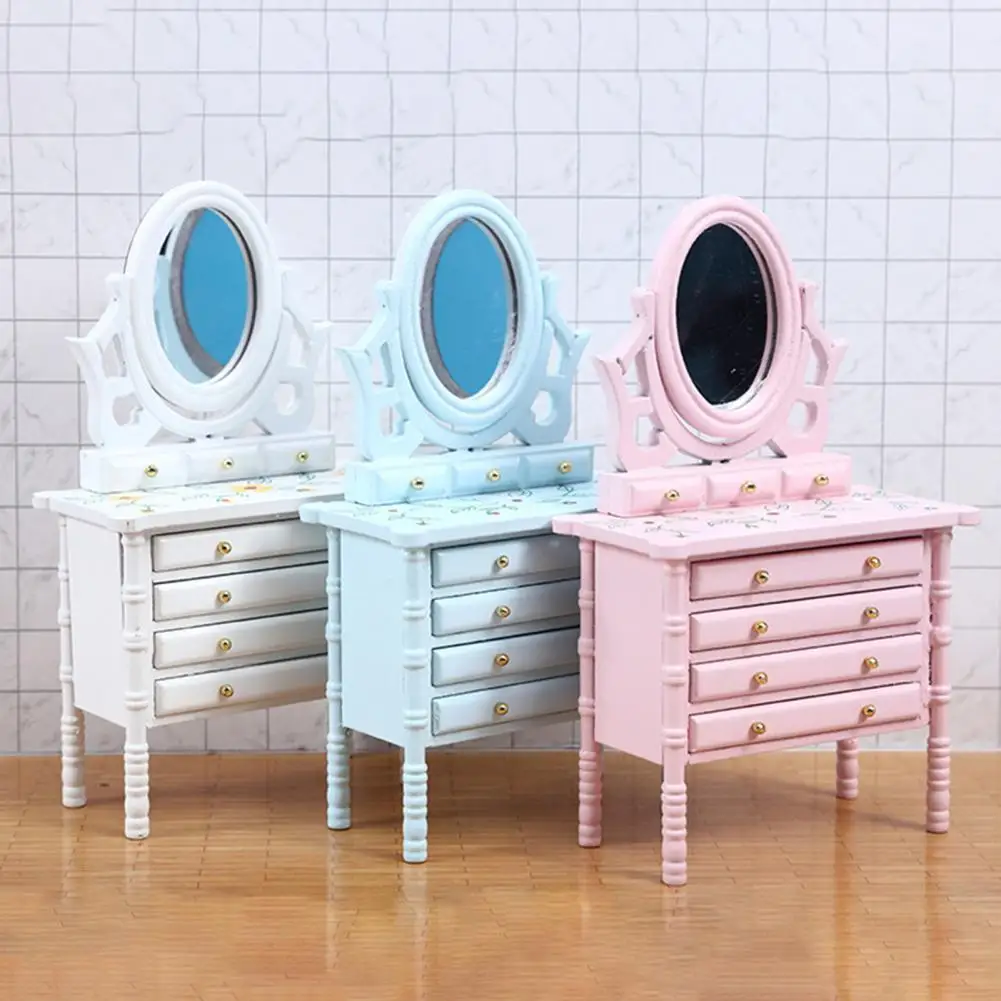 

Mini Dressing Table Simulation No Deformation Handy Dollhouse Small Dressing Table for Model Lover