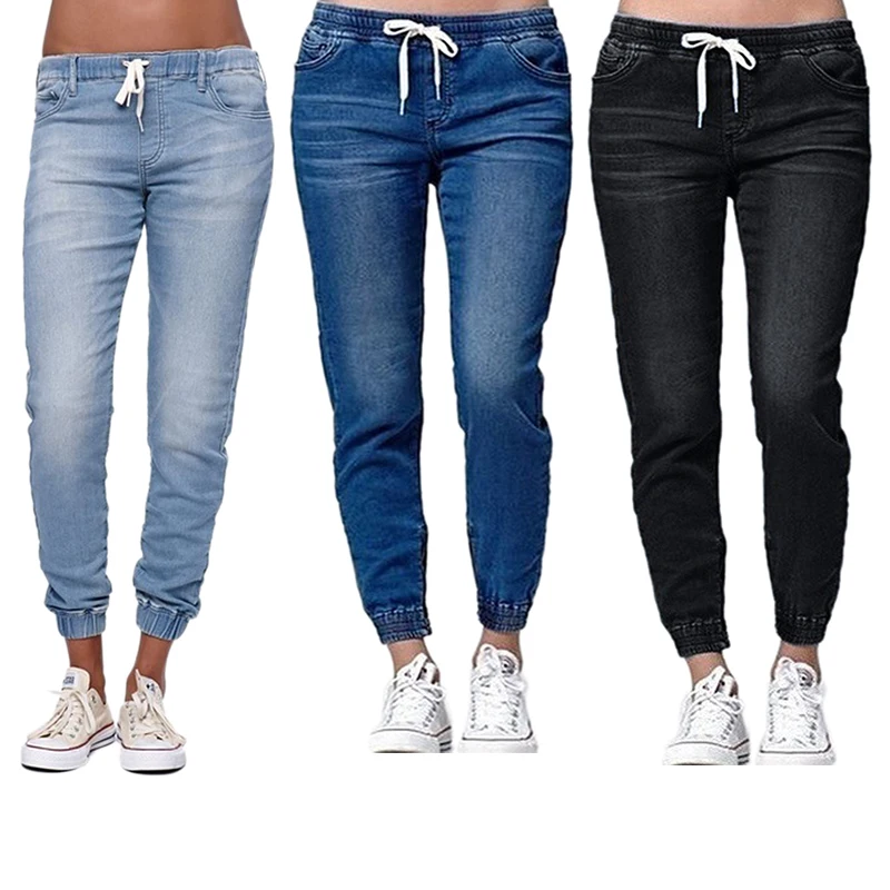 

2019 New Autumn Pencil Pants Vintage High Waist Jeans New Womens Pants Full Length Pants Loose Ccowboy Pants Plus Size 5XL 6XL