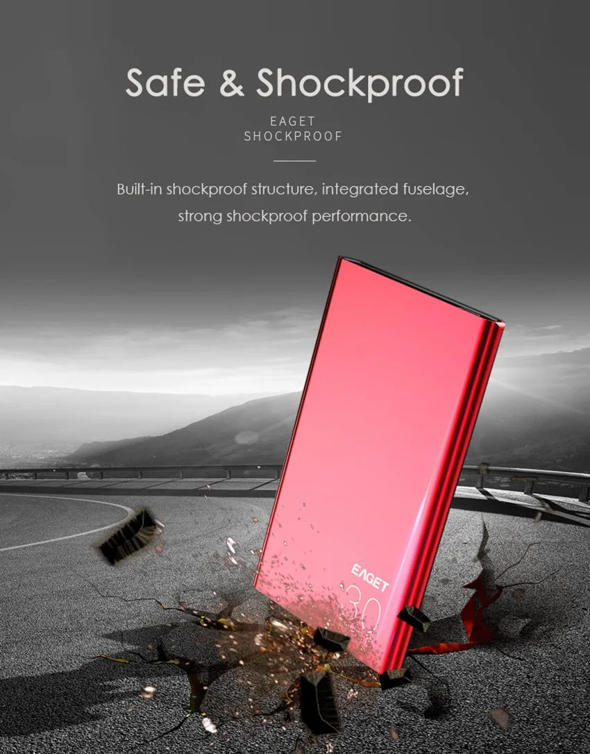 EAGET Внешние жесткие диски 2 ТБ 1 ТБ HDD высокая скорость Тип C 3,0 жесткий диск ультра-тонкий USB C Мобильный HDD для ноутбуков Настольный