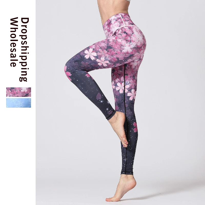 Женские штаны для фитнеса облегающие спортивные Леггинсы с высокой талией