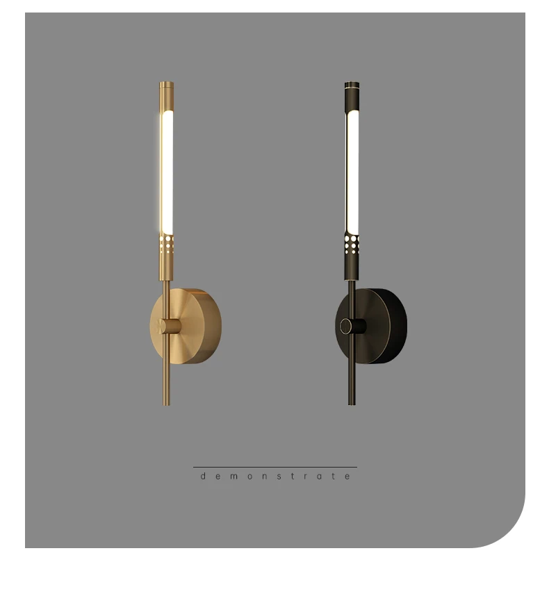 Modern Copper Design LED Wall Lamp For Living Room Bedroom Bedside Corridor Aisle Sconce Light Gold Indoor Decoration Fixture wall sconces for living room
