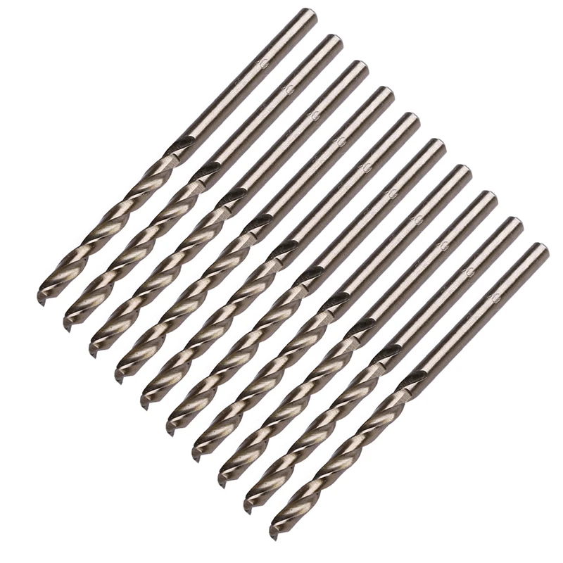

10Pcs 3mm M35 Round Shank HSS-Co Cobalt Twist Drill Spiral Drill Bit