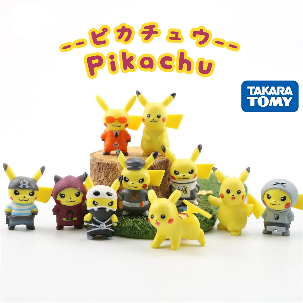 

10pcs/set Anime Pokemon Pikachu COS Pirate Action Figure Toys Kawaii Cute 10 Styles PVC Model Toys for Children Birthday Gift