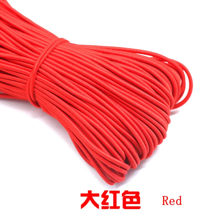 Red 10 м/лот, 24 цвета, высокое качество, 3 мм, цветная круглая эластичная повязка, резиновая эластичная веревка, ювелирные браслеты, веревка для улицы, веревка, E-2 - Цвет: Red