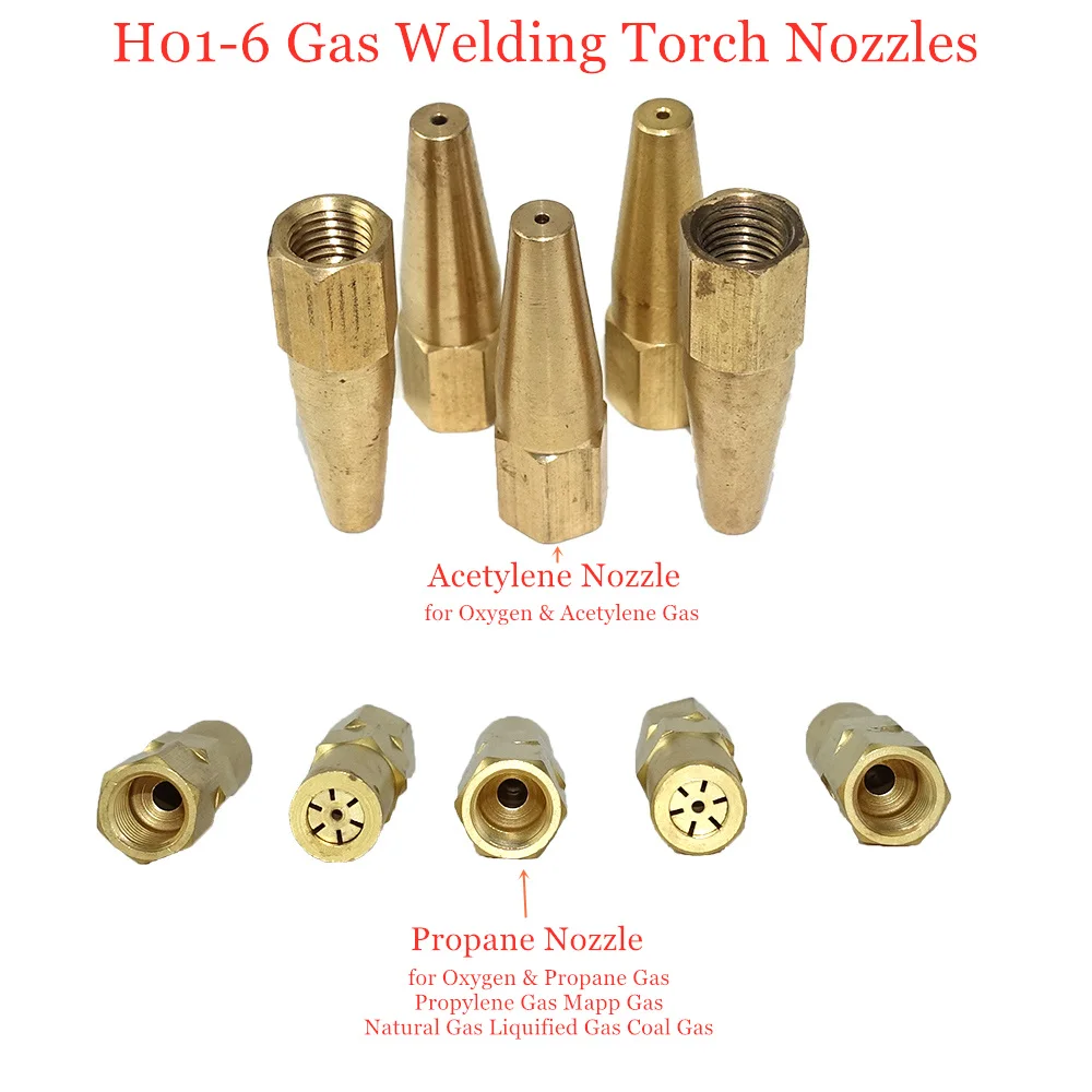 

5Pcs oxy propane gas acetylene welding nozzle welding tips holder for H01-6 welding torch