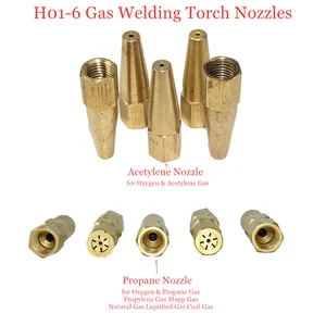5 шт., сварочное сопло с окси-пропановым газом, ацетиленом, держатель наконечников для сварочных горелок H01-6