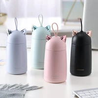 cute cat stainless steel vacuum flask cartoon portable kids thermos mug with rope travel thermal bottle tumbler thermocup