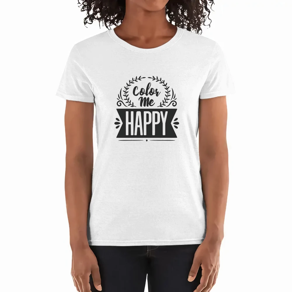 

Женская хлопковая Футболка с круглым вырезом, с принтом