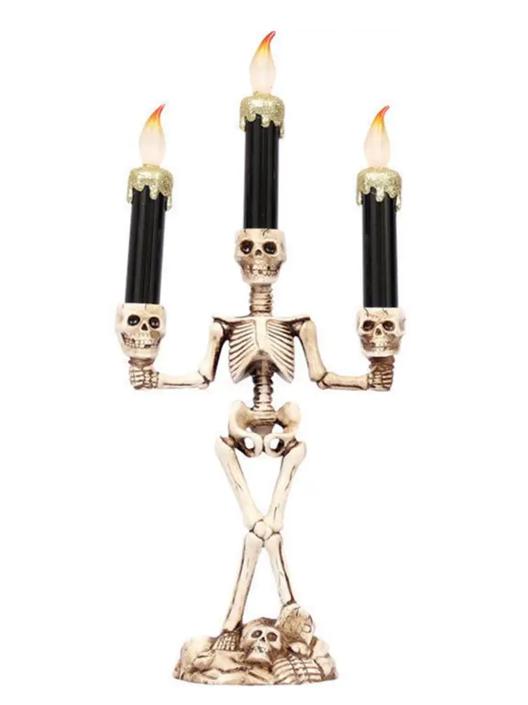 2020 подсвечник для Хэллоуина 3 руки Скелет семья Хэллоуин вечерние DIY декоративные