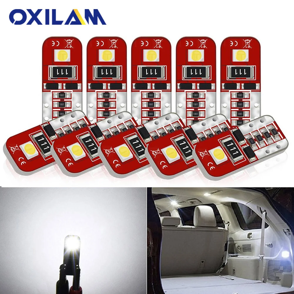 Светодиодсветодиодный лампа OXIALM 10x T10 W5W CANBUS без ошибок для салона автомобиля