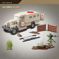 world war ii military model series soviet gaz 55 us t214 wc54 ambulance collect gifts building blocks christmas toys
