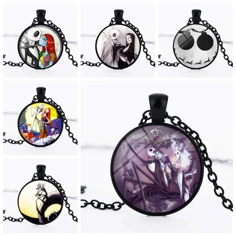 Nightmare Before Christmas pendant Necklace jack skellington Glass Cabochon gift for children |