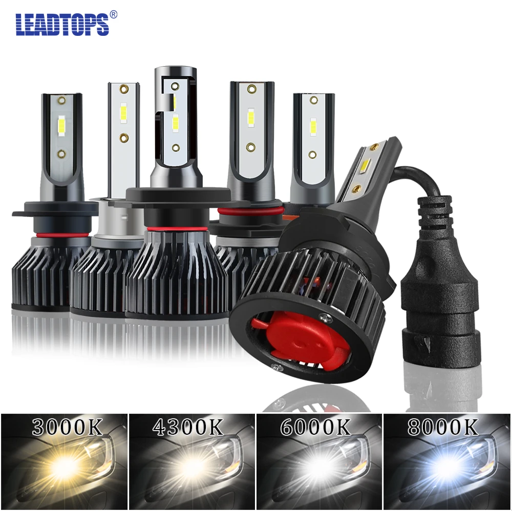LEADTOPS 2 шт. H4 H7 светодиодный фар автомобиля лампы H11 H3 H1 9005 HB3 9006 HB4 CSP Противотуманные