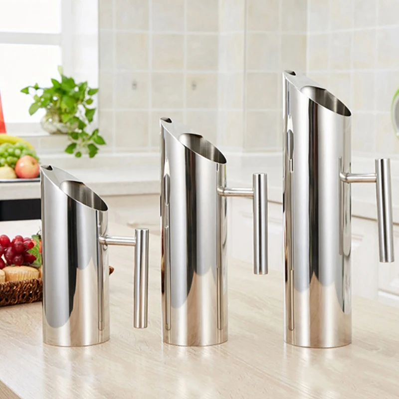 

Stainless Steel Water Pitcher With Ice Guard Tea Pot Kettle Jug Cold Beverages Juice Pot Ktv Bar Accessories