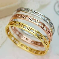 delicate hollow roman numeral bracelets bangles titanium steel bangle fine jewelry for women vacuum plating bangle top quality