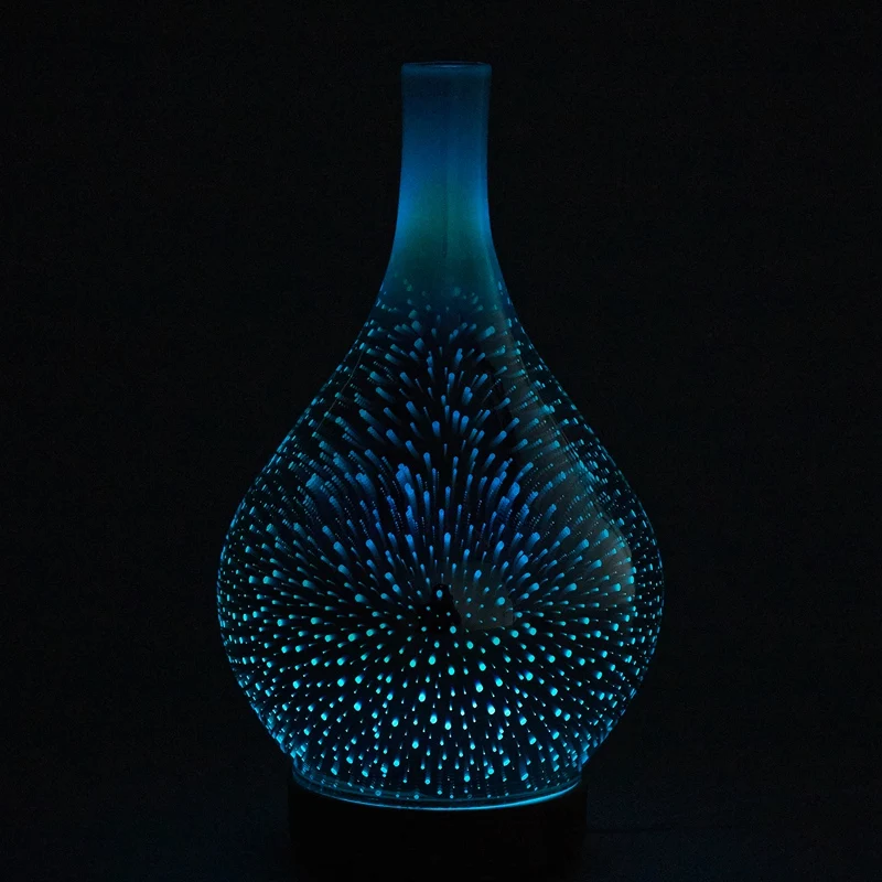 

3D Firework Glass Vase Shape Air Humidifier with 7 Color Led Night Light Aroma Essential Oil Diffuser Mist Maker Ultrasonic Humi