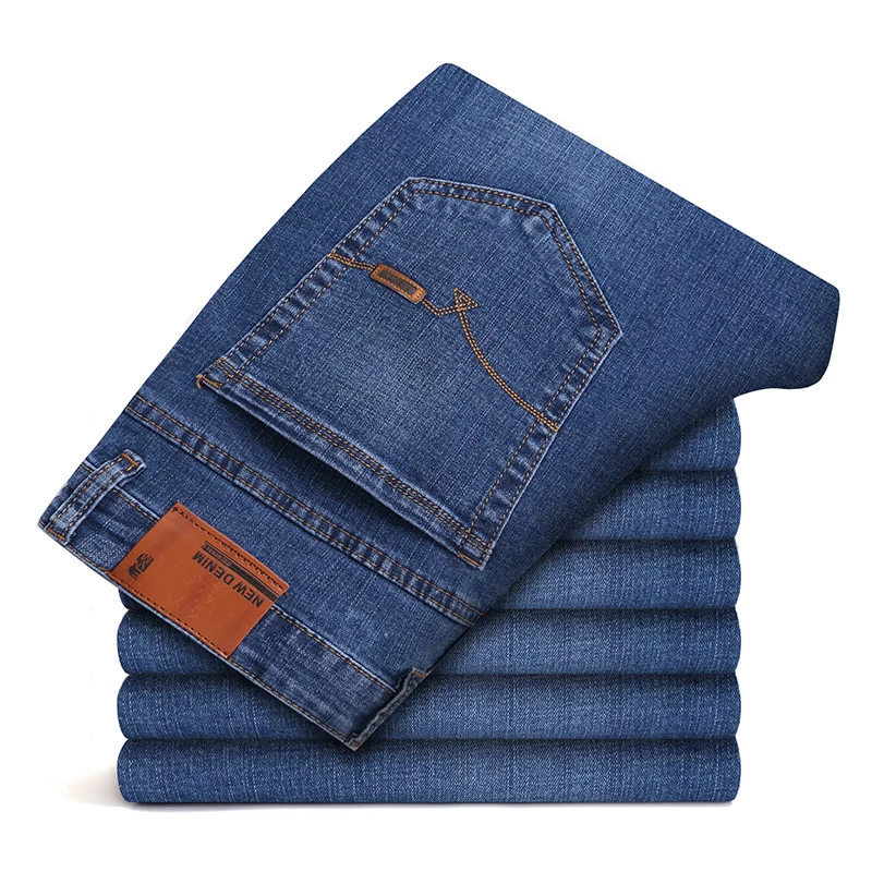 2021 Advanced Stretch Jeans Male Brand  New Men's  Blue Slim Jeans Fashion Casual Jeans