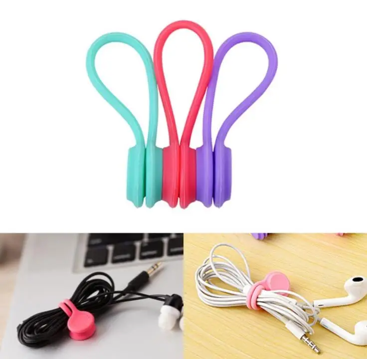 Цена Силиконовые магнитные аксессуары для рабочего стола, планшетов для телефона, USB-устройств с зажимом, линейный держатель для хранения данных...