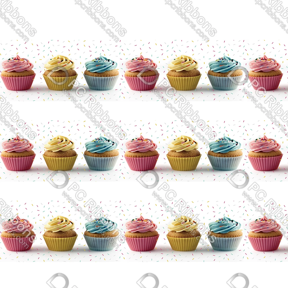 16-75MM Cartoon Bow Cupcakes Printed Grosgrain Polyester Ribbon 50 Yards Gift Wrapping Diy Bows Wedding Drections Ribbons | Дом и сад