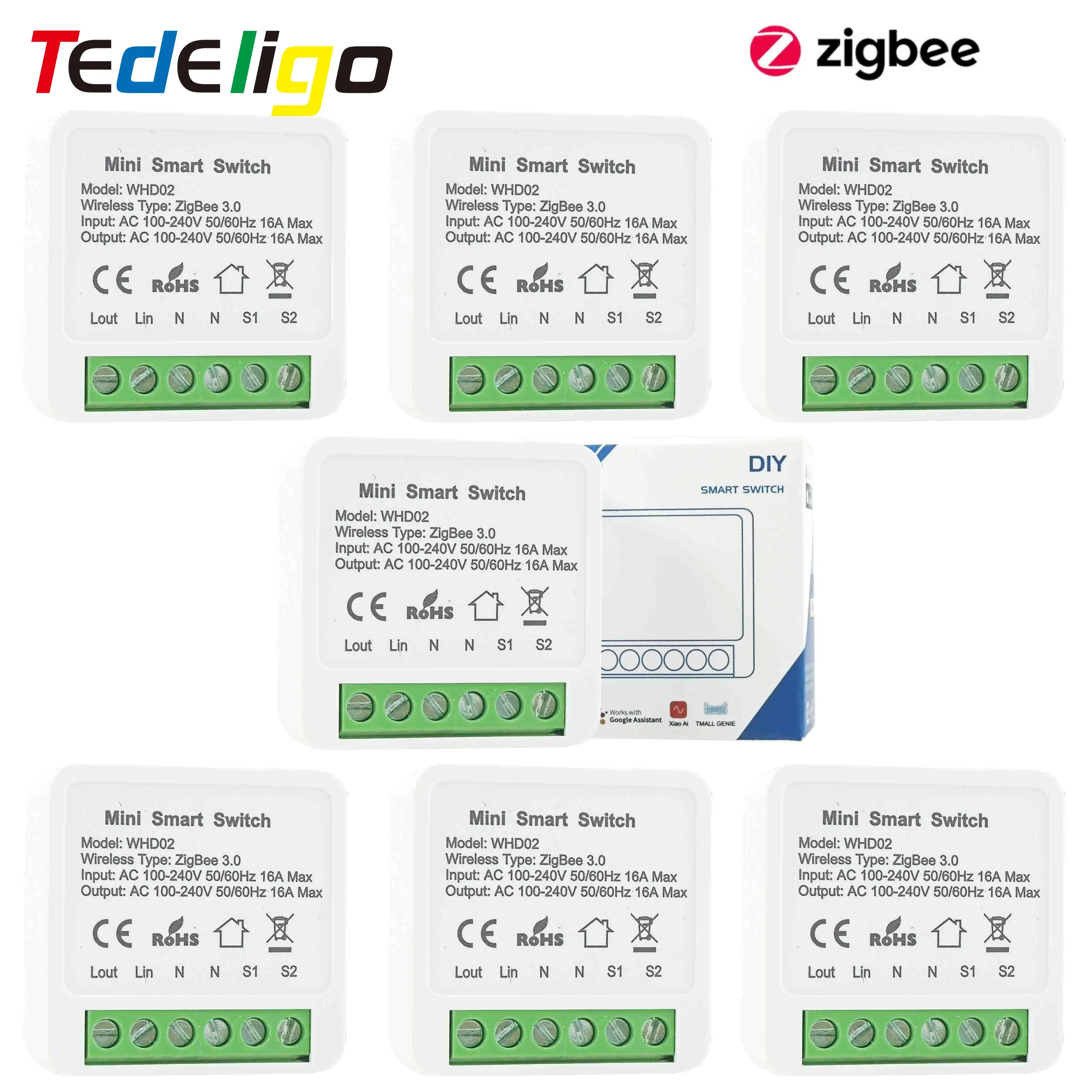 

Мини-выключатель Zigbee, 16 А, с таймером