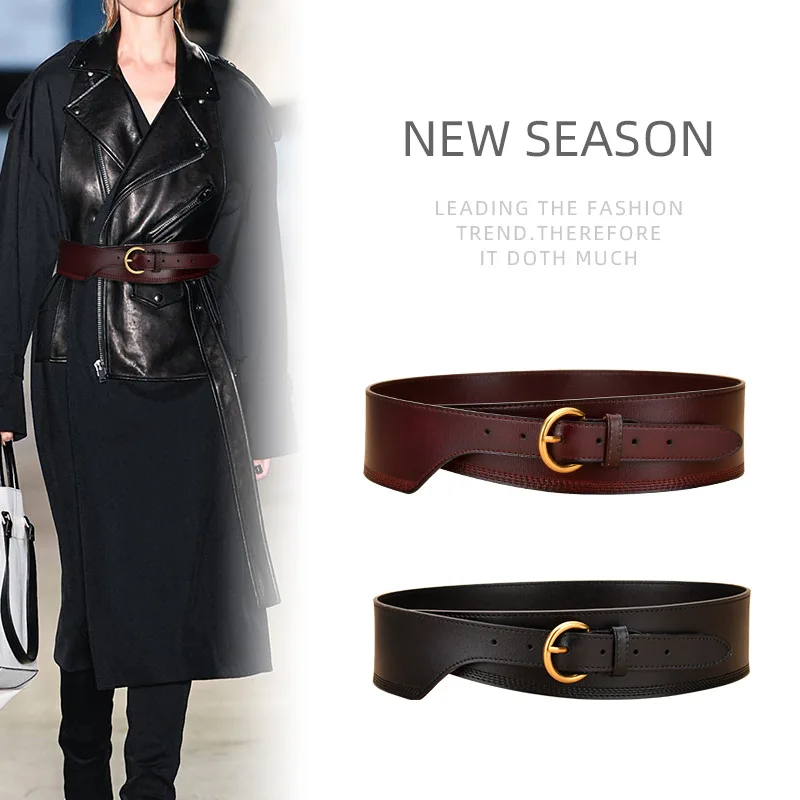 

Новая женская Мода ретро кожаный ремень женский свитер с ветровкой для закрытия талии с корсетом широкий поясной ремень