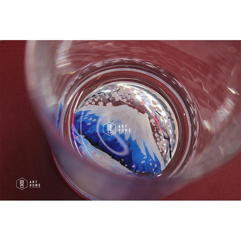 Стеклянная чашка с ручным рисунком кружка из боросиликатного стекла