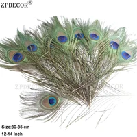 zpdecor 30 35cm natural peacock feathers for weddings holiday decorations