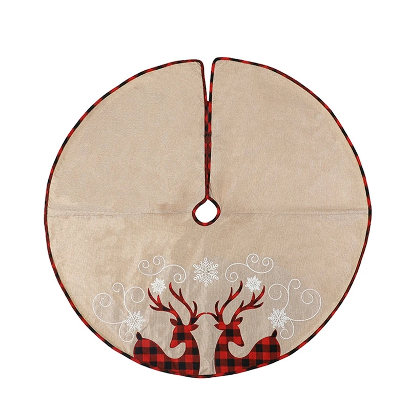 

Christmas Tree Skirt Decoration Supplies Snowflake Double Deer Tree Skirt Linen Hotel Shopping Mall