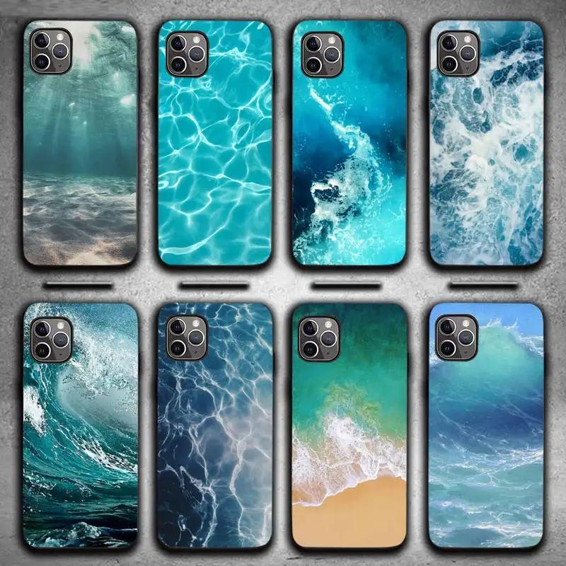 

The sea Water wave beautiful Phone Case for iPhone 7 8 11 12 Pro X XS XR Samsung A S 10 20 30 51 Plus pro Max mobile bags