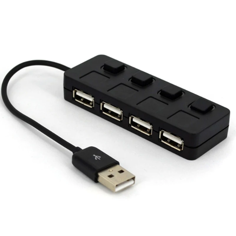 4-Порты и разъёмы USB 2 0 концентратор с индивидуальным светодиодный горит Мощность