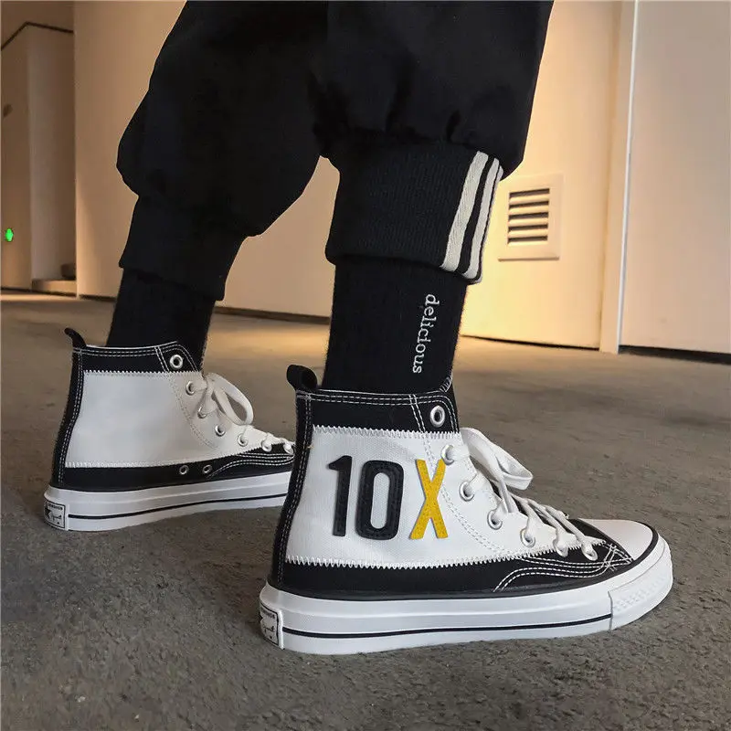 

Мужская обувь, трендовая обувь Joker, цвет соответствует стандартным кроссовкам, высокие холщовые туфли.