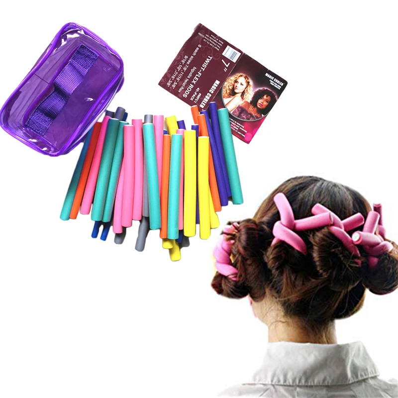 Волшебные бигуди для волос 42 шт./компл. Регулируемая спиральная пена завивки